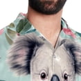 thumbnail image 5 of Koala Men's Short Sleeve Hawaiian Shirt, Casual Printed Button Down Beach Tops, Summer Poplin Spread Collar Unisex Button Down Shirts, 5 of 6