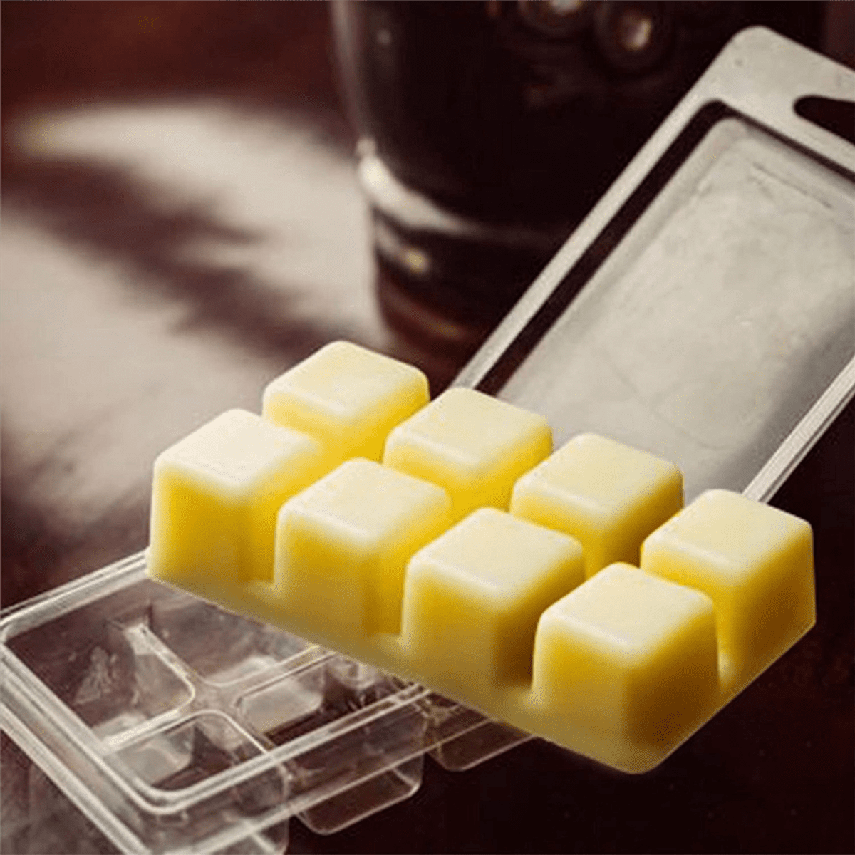 Wax Melt Containers-8 Cavity Clear Empty Plastic Wax Melt Molds-50 Packs Cubes Clamshells for Tarts Wax Melts,50 x Wax Melt Containers,Transparent