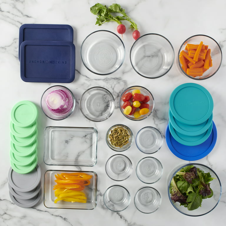Anchor Hocking Glass Food Storage Containers with Lids, 30 Piece Set 
