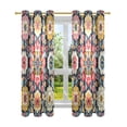 thumbnail image 7 of Yayeee Window Curtains Light Filtering 63"x52" Grommet Panel Pair Home Living Room Decor, Colorful Floral Pattern, 7 of 7