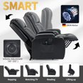 thumbnail image 4 of Power Lift Recliner Chair with Heat and Massage, Lift Chairs for Standing Assistance, 2 Cup Holders, 4 Pockets, USB Charge Port, Breathable Leather, 4 of 5