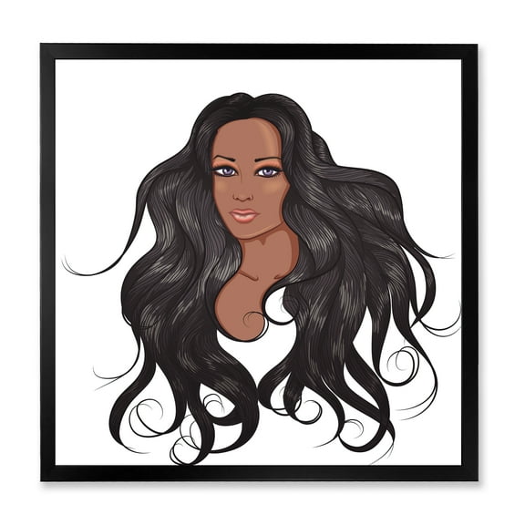 Designart 'Portrait Of Afro American Woman XV' Modern Framed Art Print