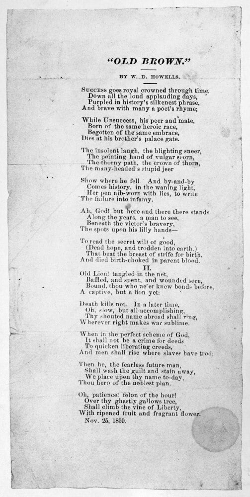 John Brown (18001859). /Namerican Abolitionist. Poem Written After