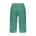 thumbnail image 7 of Resicozy Capri Pants for Women 2026 Knee Length Cotton Linen Capris Summer Straight Leg Loose Beach Bermuda Shorts with Pockets Green S, 7 of 7