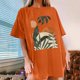 thumbnail image 1 of Fiudx Camisetas para Mujer Camisetas Informales con Estampado de Flores para Mujer, Camisetas Extragrandes de Manga Corta, 1 of 7