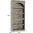 thumbnail image 2 of Arched Bookcase 5 Tier Bookshelf 68.7inch Tall Bookcase Farmhouse Curved Storage Rack Wooden Bookshelves for Home Office, Living Room, 2 of 6