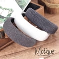 thumbnail image 2 of Motique Accessories Padded 2 inch Headband Ribbed - Black, 2 of 5