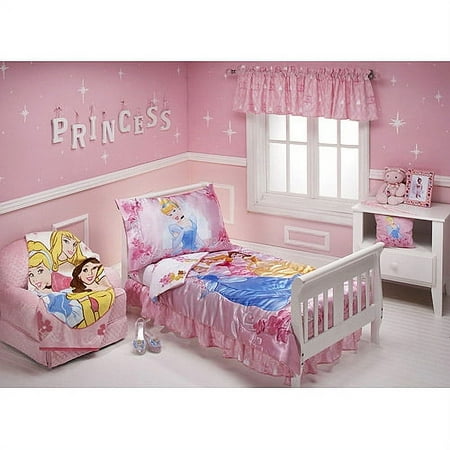 DISCONTINUED - Disney Princess Pink Garden 4-Piece Toddler Bedding Set