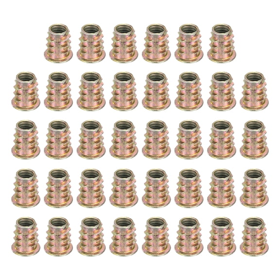 38 Pcs Threaded Inserts for Wood, Zinc Alloy M6 Thread Inserts Nuts 13mm Length