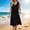 Black, variant on Midi Summer Dresses for Women Sleeveless V Neck Casual Loose Fit Flowy Swing Dress Beach Vacation Holiday Resort Sundress