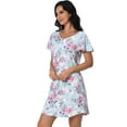 thumbnail image 4 of FEREMO Nightgowns for Women V Neck Casual Nightshirt Comfy Sleepshirt Flared Short Sleeve Sleepwear, 4 of 7