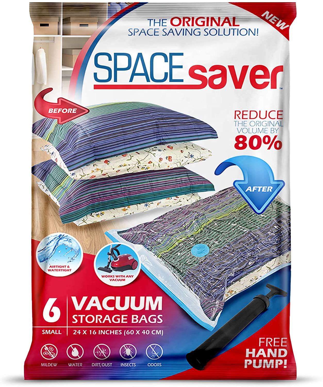 Travel Vacuum Suction Bag Save Space Shrinks Bedding Clothes Storage 2 Sizes