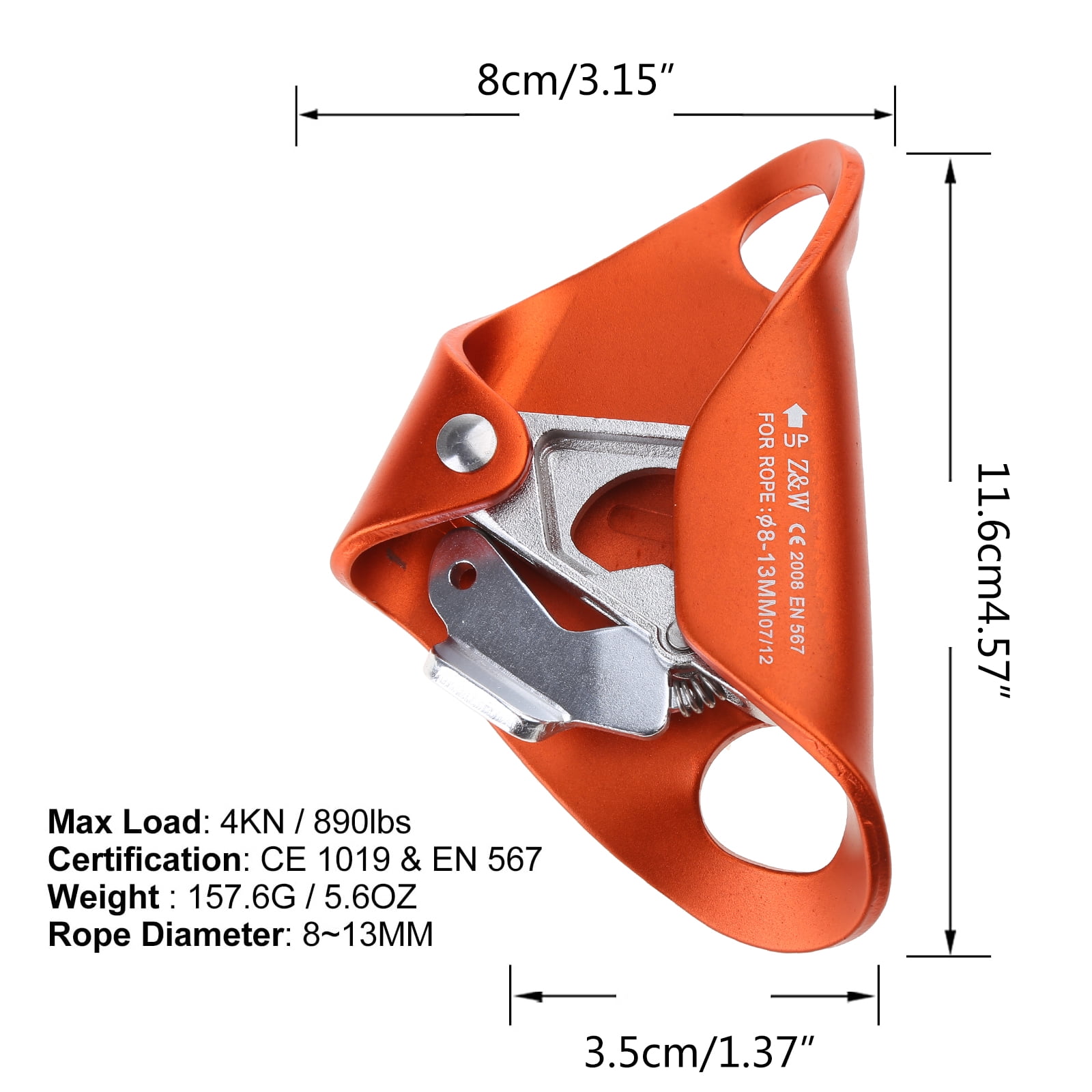 Rock Climbing Chest Ascender Abdominal Risers Rope Clamp Climbing Gear Arborist Climbing Rappelling Equip