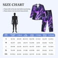 thumbnail image 4 of Fotbe Purple Pattern White Tiger Pijama de Hombre con Estampado de Manga Larga, Conjunto de 2 Piezas, Ropa de Dormir Suave y Cómoda con Bolsillos-Small, 4 of 7