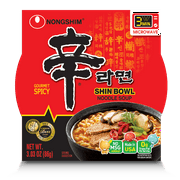 Nongshim Shin Ramyun Spicy Beef Ramen Noodle Soup Bowl, 3.03oz X 12 Count