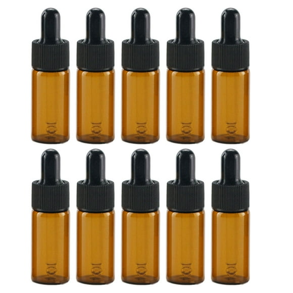 Minnieouse Botella cuentagotas recargable, contenedor de aceite esencial ecológico y a prueba de fugas, 20 pack/lote Cuentagotas de vidrio y botellas 10ml