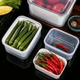 thumbnail image 6 of Fresh Produce Saver Fridge Organizers, Food Storage Containers with Airtight Lid & Colander, Fruit and Vegetable Storage for Refrigerator, Lettuce Keepers, Salad Berry Containers, 59.17OZ, 6 of 10