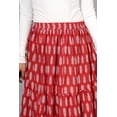 thumbnail image 3 of Women Red Ethnic Buti Hand Block Print Cotton Maxi Skirt with Elastic Waist for Her, Soft Versatile Everyday Style, L, 3 of 6