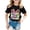 Black, variant on Girls Tshirts Letter Print Crew Neck Short Sleeve Tee for Everyday Wear Girls Tops Black 2 Years-3 Years