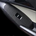 thumbnail image 2 of 4Pcs Carbon Fiber Window Lift Button Control Panel Cover Trim Frame for Mazda3 Axela 2014-2018, 2 of 4