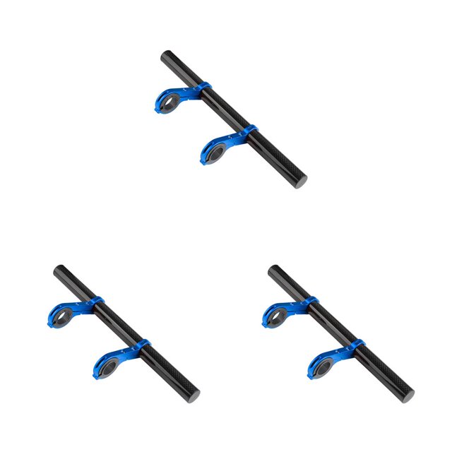 QualitChoice Bicycle Handlebar Extender Mountain Bike Extension Bracket Riding Mount Stand Biking Flashlight Holder Upgrade Blue 3Set