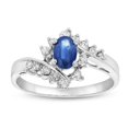 thumbnail image 1 of 0.75 CTW Diamond & Sapphire Ring, 14K Gold - Size 8.5, 1 of 1