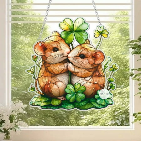 Viflosae Valentine's Day New Four Leaf 2D Flat Acrylic Balcony Courtyard Garden Decoration Pendant Valentines Day Gifts for Her Lightning Deals of Today Prime