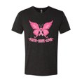 thumbnail image 2 of Wild Bobby, Butterfly Pink Ribbon Faith Hope Love, Breast Cancer Awareness, Men Premium Tri Blend Tee, Vintage Black, Large, 2 of 5