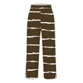 thumbnail image 6 of Women's Linen Pants Summer 2026 Casual Elastic Waist Split Straight Leg Pant Boho Printed Comfy Trousers with Pockets, 6 of 6