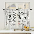 thumbnail image 6 of Fenull Tier Curtain with Fork & Print Kitchen Cafe Curtain for Cabinet Shelf. Natural Woodgrain Design Window for Fresh & Cozy Decor, Curtain, 6 of 9