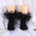 thumbnail image 3 of Yesbay 1 Pair Socks Floral Lace Decor Solid Color Soft Elastic Anti-slip Ballet Dancing Performance Socks, 3 of 8