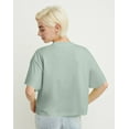 thumbnail image 3 of Hanes Women's Garment Dyed Cropped Cotton T-Shirt Antique Jade Ombre S, 3 of 5