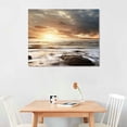 thumbnail image 2 of JRXY Window View Beach Wall Art: Sunset Ocean Canvas Print Tropical Island Wilderness Artwork Large Modern Nature Seascape Painting Realism Scenic Photo for Bedroom Office Bathroom 20x16in, 2 of 3