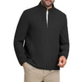 thumbnail image 4 of INSPIRE CHIC Business Jacket for Men's Lined Stand Collar Full Zip Up Lined Formal Golf Jacket XL Black, 4 of 6