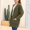 thumbnail image 6 of Grblisyd Cardigan for Girls Open Front Popcorn Knit Long Sleeve Sweaters Coat with Pockets, 6 of 6