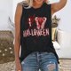 thumbnail image 2 of Camiseta sin mangas de Halloween para mujer, camiseta sin mangas con estampado gráfico divertido de playa de verano para adultos, blusa Fridja  gh1012, 2 of 6