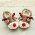 thumbnail image 4 of Aloohaidyvio Women's Christmas Fuzzy Reindeer House Slippers Stuffed Animal Bedroom Slippers Cozy Christmas Indoor Shoes, 4 of 6