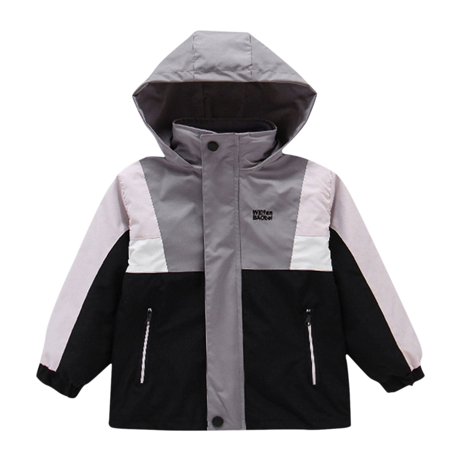 Mercatoo Teen Boys Girls Thick Rain Jacket Hooded 2 In 1 Detachable Liner Zip Windproof Outwear Winter Pocket Raincoat