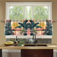 thumbnail image 4 of Yayeee Kitchen Curtains Tier Set of 2 Light Filtering 57"x36" Over Sink Window Panels, Pink Sunset, 4 of 7