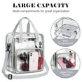 thumbnail image 7 of Cshidworld Clear Bag Stadium Approved 12x12x6, Clear Tote Bag with Reinforced Strap, Crossbody Messenger Shoulder Bag, Transparent Tote Lunch Bag for Work, Sports Games Concerts Travel, Gray, 7 of 7