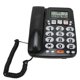 thumbnail image 4 of Teléfono con cable Identificador de llamadas Tono de llamada ajustable Silencio Atajos Escritorio de almacenamiento Teléfono fijo con indicador para oficina en casaNegro, 4 of 5