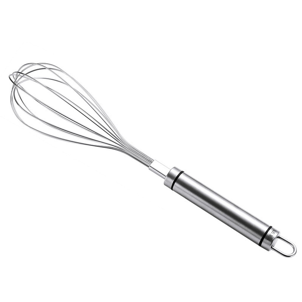 1 PC Durable Handle Whisk Stainless Steel Kitchen Balloon Wire Egg Beater Tool 