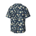 thumbnail image 6 of Lsque Daisy Floral B print Men's Cuban Collar Short Sleeve Shirt Summer Beachwear Casual Button Down Fashionable Vacation Leisure Shirt-4X-Large, 6 of 7