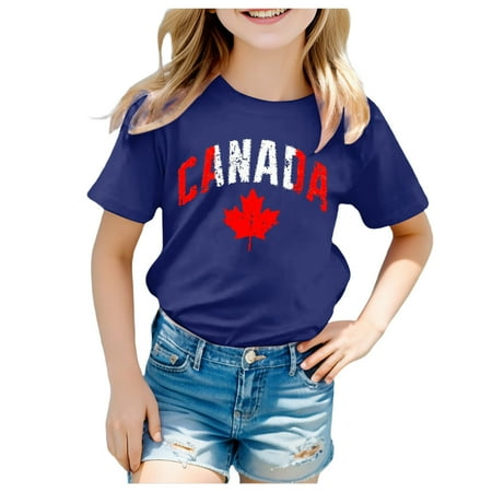 

Girls Shirts Size 8 Girls Short Sleeve Tee Summer Crewneck T Shirt Casual Fit Basic Shirts Pullover Tee Clothing B-Blue 150