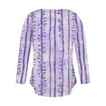 thumbnail image 6 of HOMBOM Fall T-Shirts for Women Graphic Purple V-Neck Long Sleeve Floral Tops Womens Relaxed Fit, 6 of 7