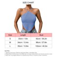thumbnail image 4 of Estrela Top con cuello halter para mujer, camisola con dobladillo curvado sin espalda, blusa sin mangas con nudo en la espalda de color puro, azul L, 4 of 4
