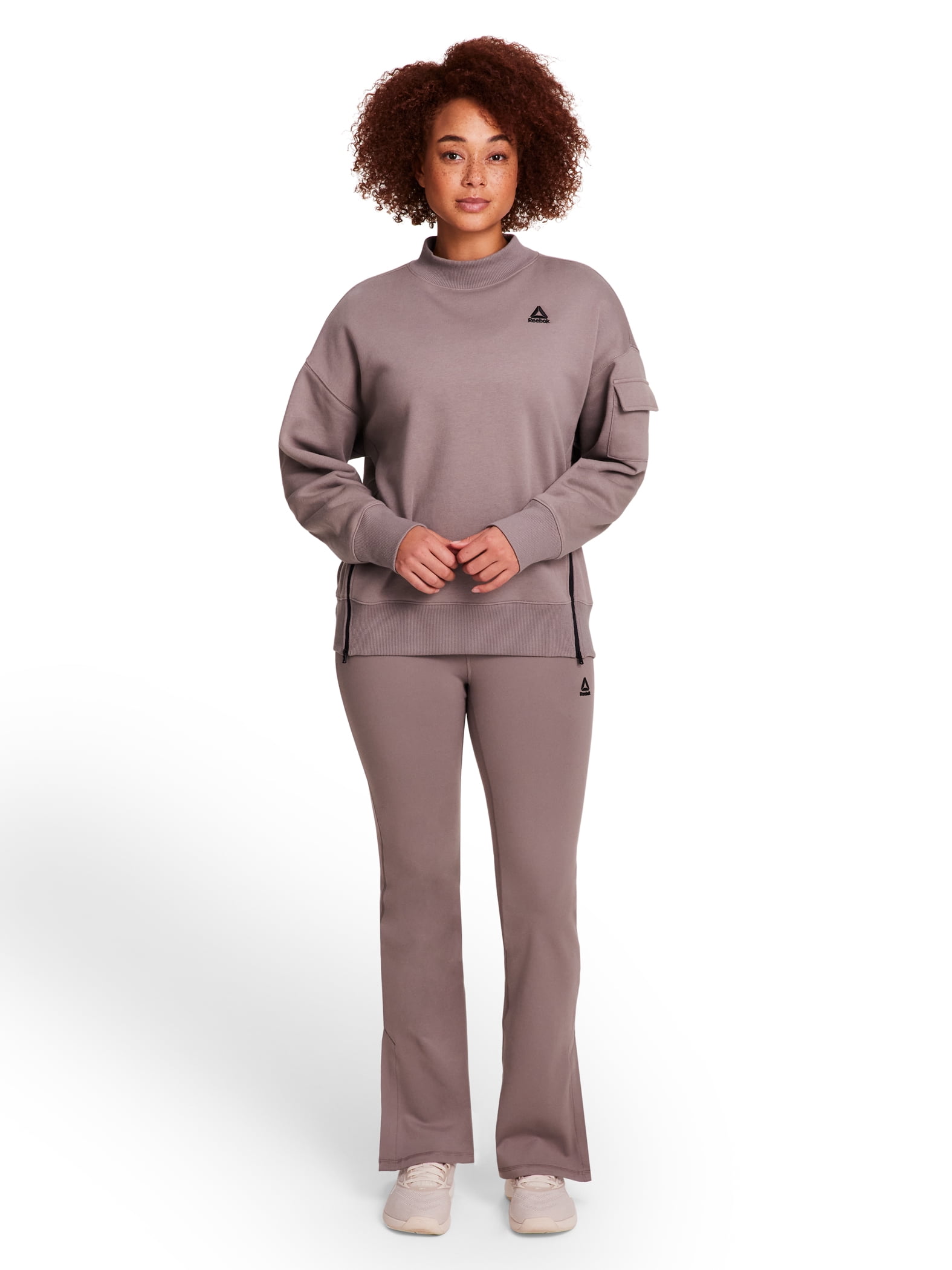 Reebok Women's & Women's Plus Transition Mock Neck Sweatshirt, Sizes XS-4X