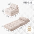 thumbnail image 2 of MAGMALIFE Sofá Plegable 2 en 1, Terciopelo Suave, Relleno de Memory Foam, Respaldo Antideslizante, Color Beige, 85x85x78 cm, Se Convierte en Cama, Ideal para Sala, Recámara u Oficina, 2 of 7