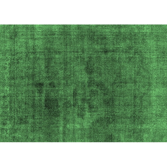 Ahgly Company Indoor Rectangle Abstract Emerald Green Modern Area Rugs, 5' x 7'