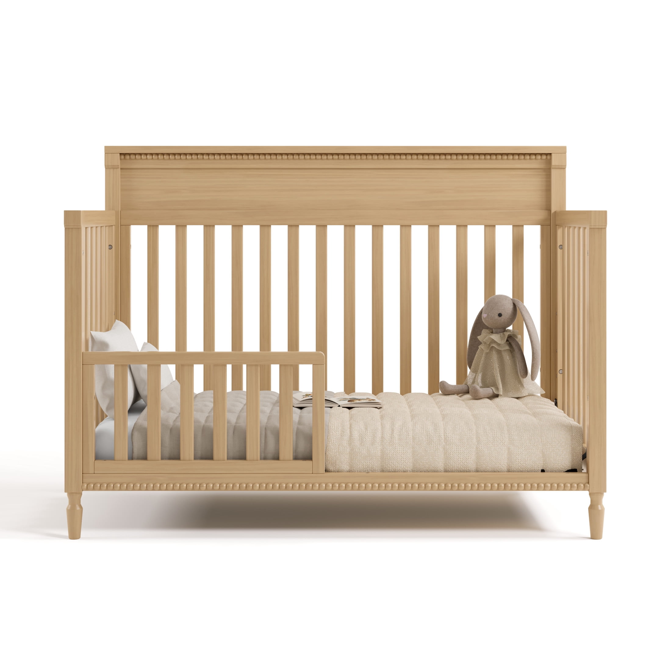 Storkcraft Valencia 5-in-1 Convertible Crib with Bonus Toddler Guardrail, Driftwood